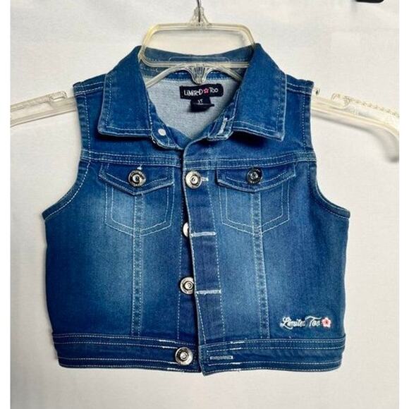 Limited Too Girls Denim Vest Size 3T – Sleeveless Jean Vest, Medium Wash - Picture 13 of 13